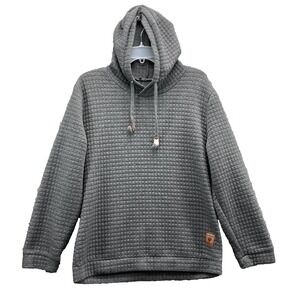 Vogue Waffle Knit Hoodie Men Large Quilted Outdoor Streetwear Workwear Gorp Camp